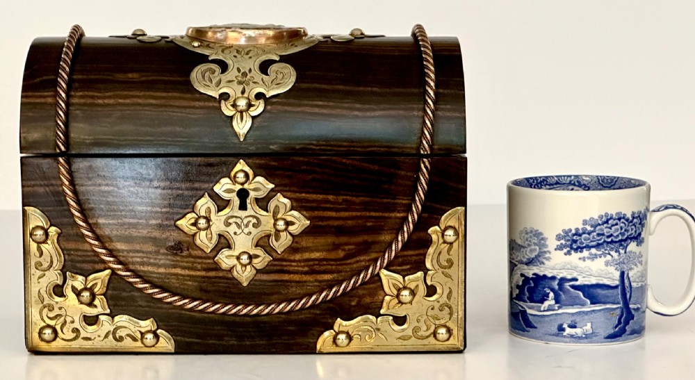Coromandel Domed Casket with Brass Decoration  View II