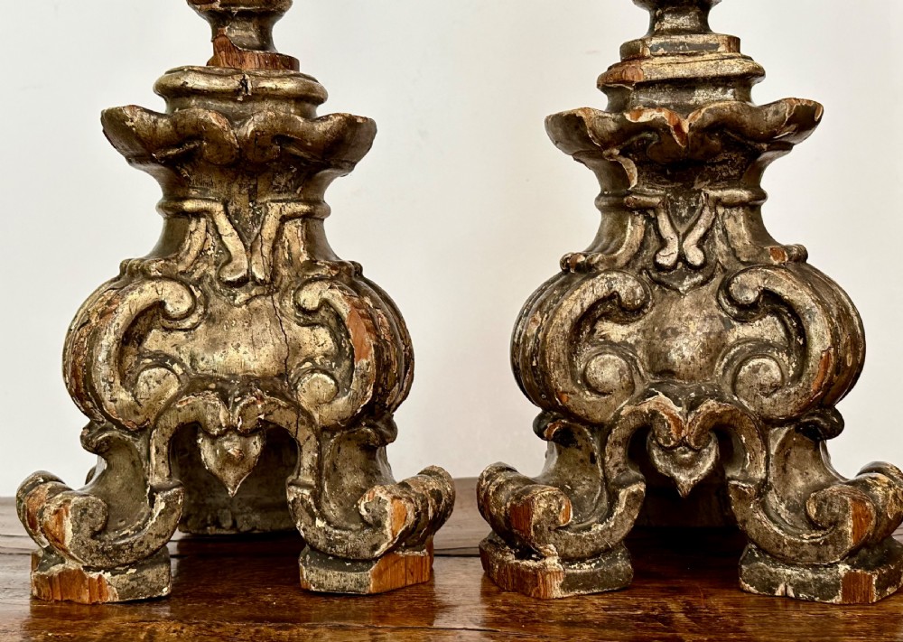 18th Century Italian Church Candlesticks View II