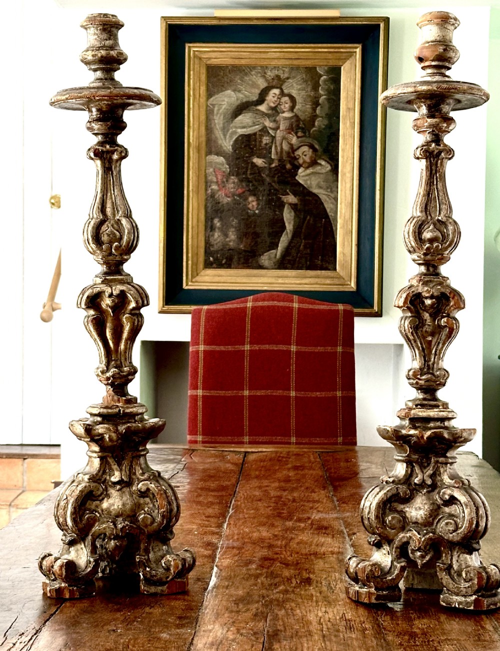 18th Century Italian Church Candlesticks View VI