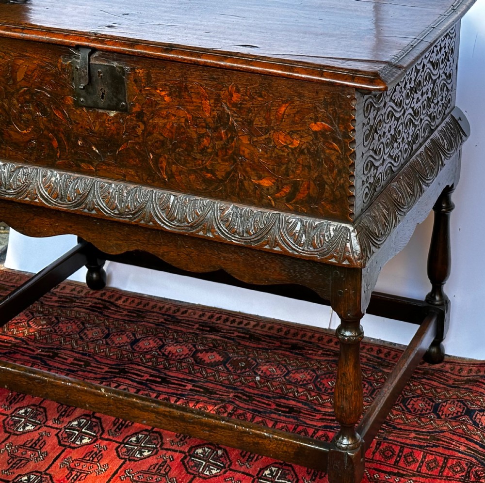 17th Century Oak Bible Box on Later Stand View II