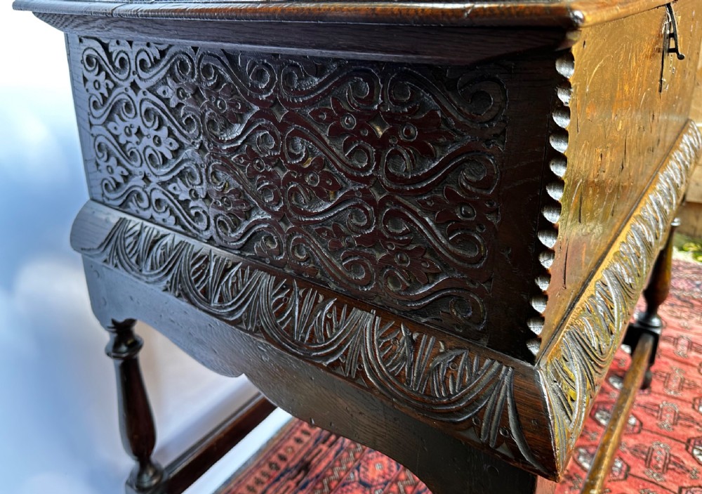 17th Century Oak Bible Box on Later Stand View VIII