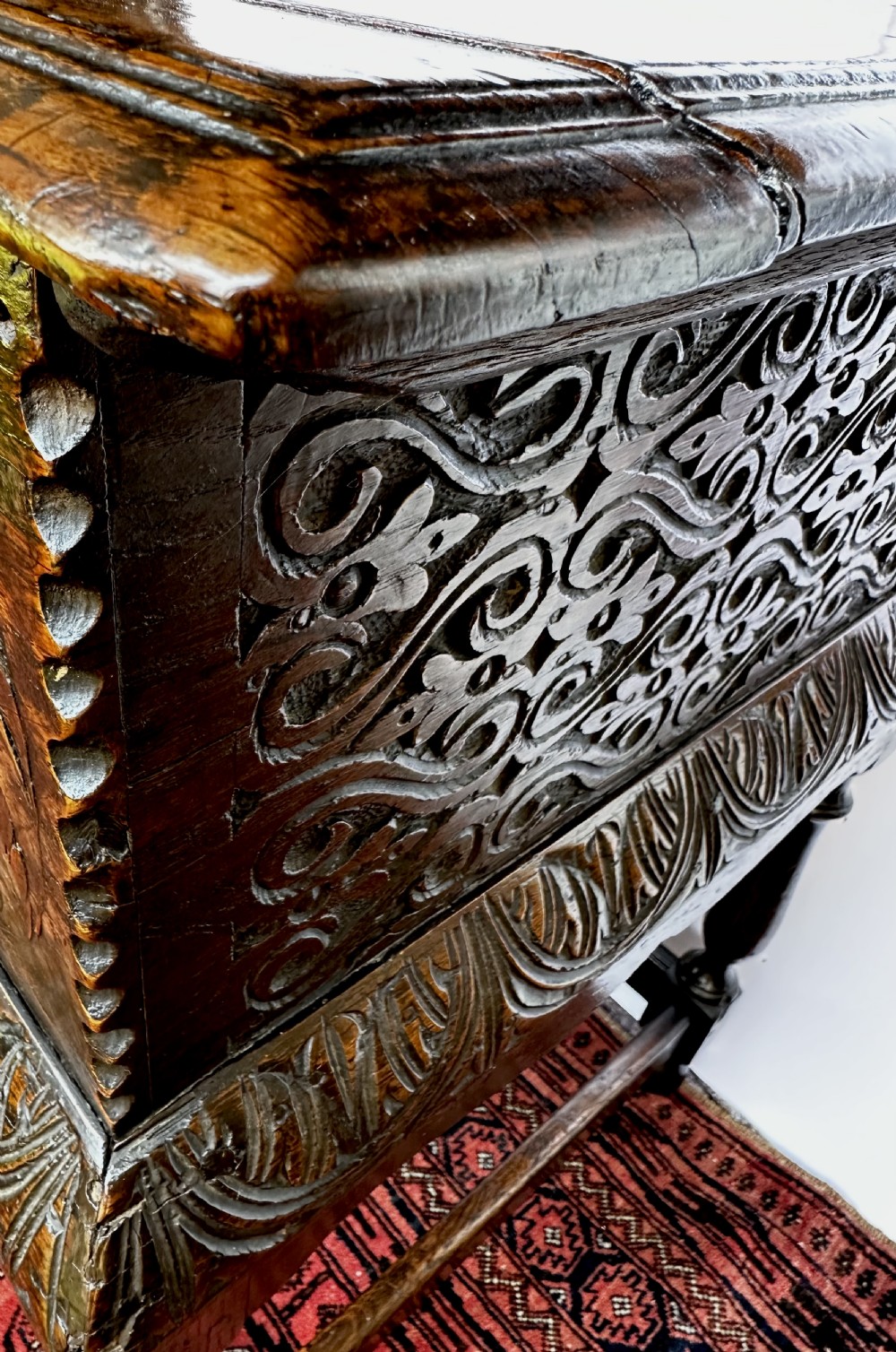 17th Century Oak Bible Box on Later Stand View XI