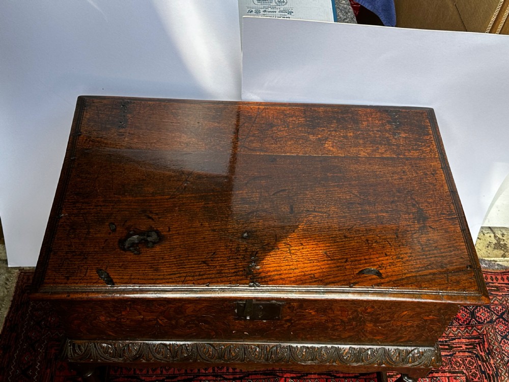 17th Century Oak Bible Box on Later Stand View XV