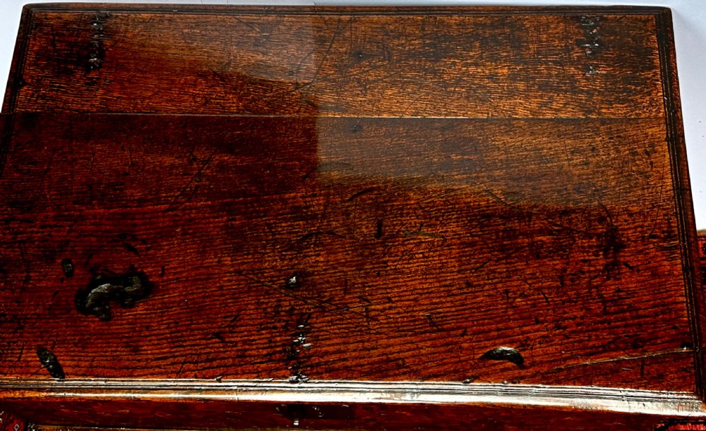 17th Century Oak Bible Box on Later Stand View XVII