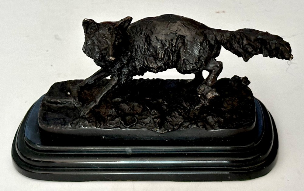 Bronze of Fox by Pierre Jules Mene. (1810-1879) View II