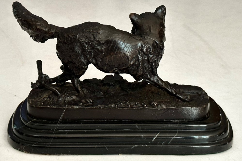 Bronze of Fox by Pierre Jules Mene. (1810-1879) View V