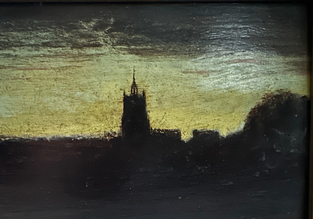 Oil on Panel depicting Sudbury at Twilight View IV