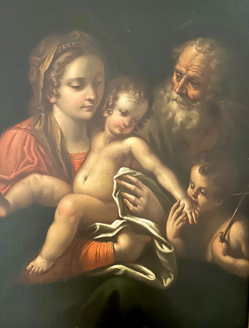 17th Century Oil on Canvas of The Holy Family in the manner of Carlo Maratta (1625-1713) View II
