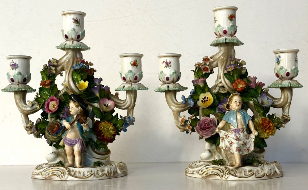 Pair of Meissen Candelabra. View II