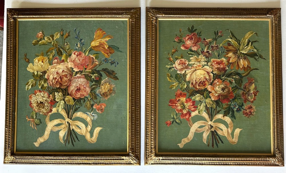 Pair of French Still Life  Oils on Canvas