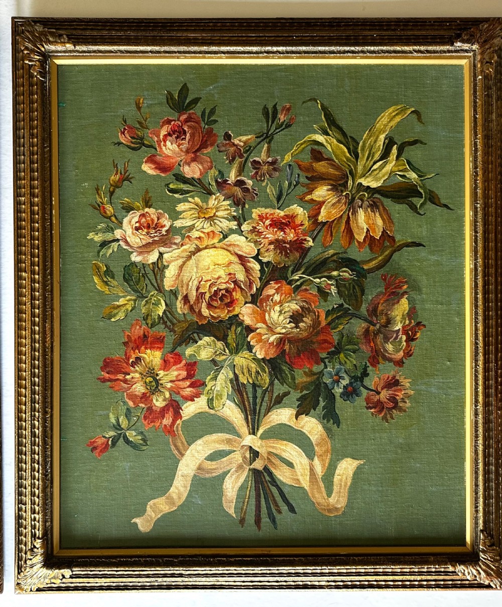 Pair of French Still Life  Oils on Canvas View II
