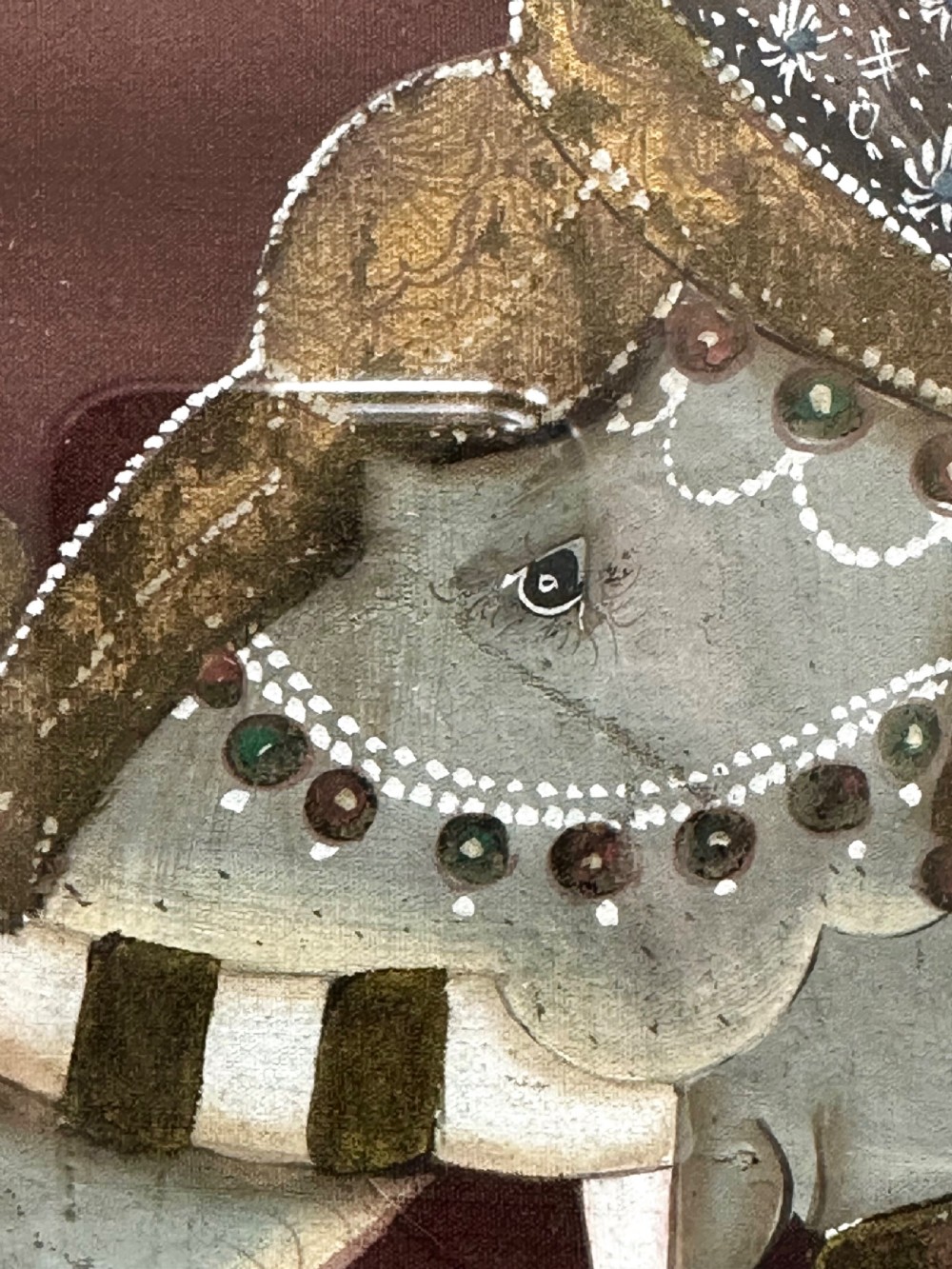 Pair of  Elephants Painted on Silk View IV