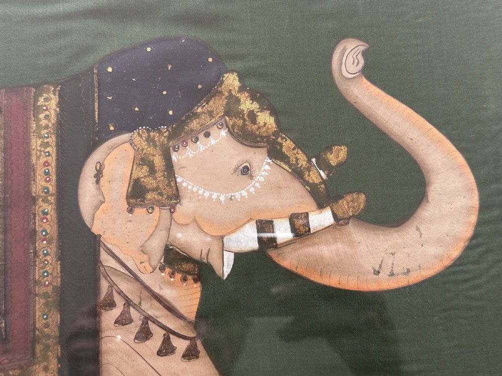 Pair of  Elephants Painted on Silk View IX