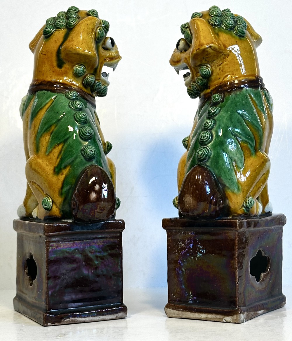 Pair of Chinese Buddhist Temple Lions. View III