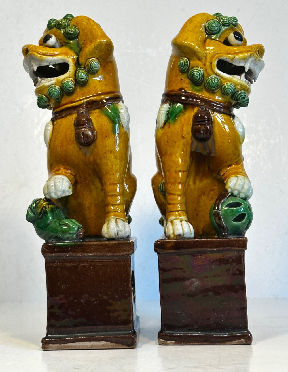 Pair of Chinese Buddhist Temple Lions. View VII