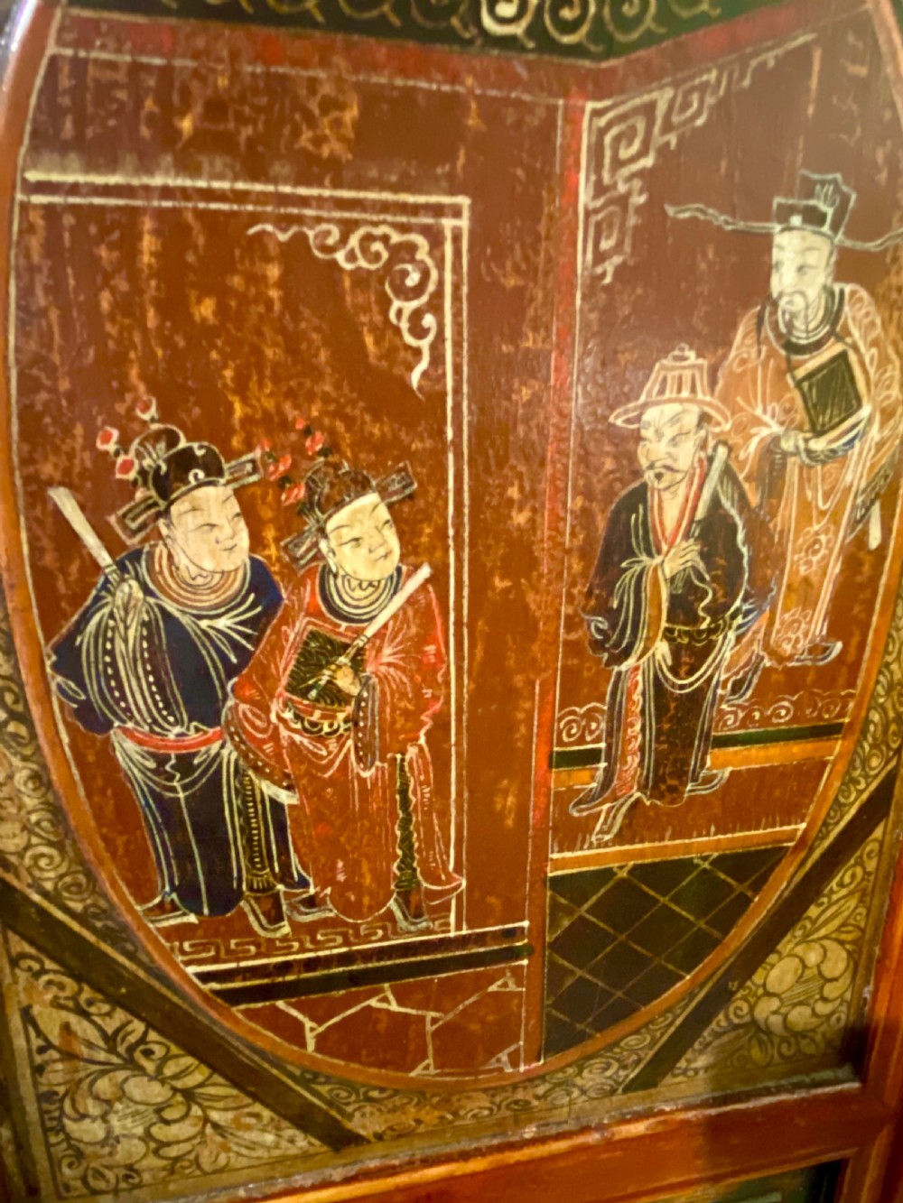 Chinese Painted Wedding Cabinet, Late Qing dynasty View VII