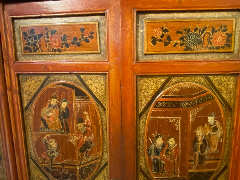 Chinese Painted Wedding Cabinet, Late Qing dynasty View XII