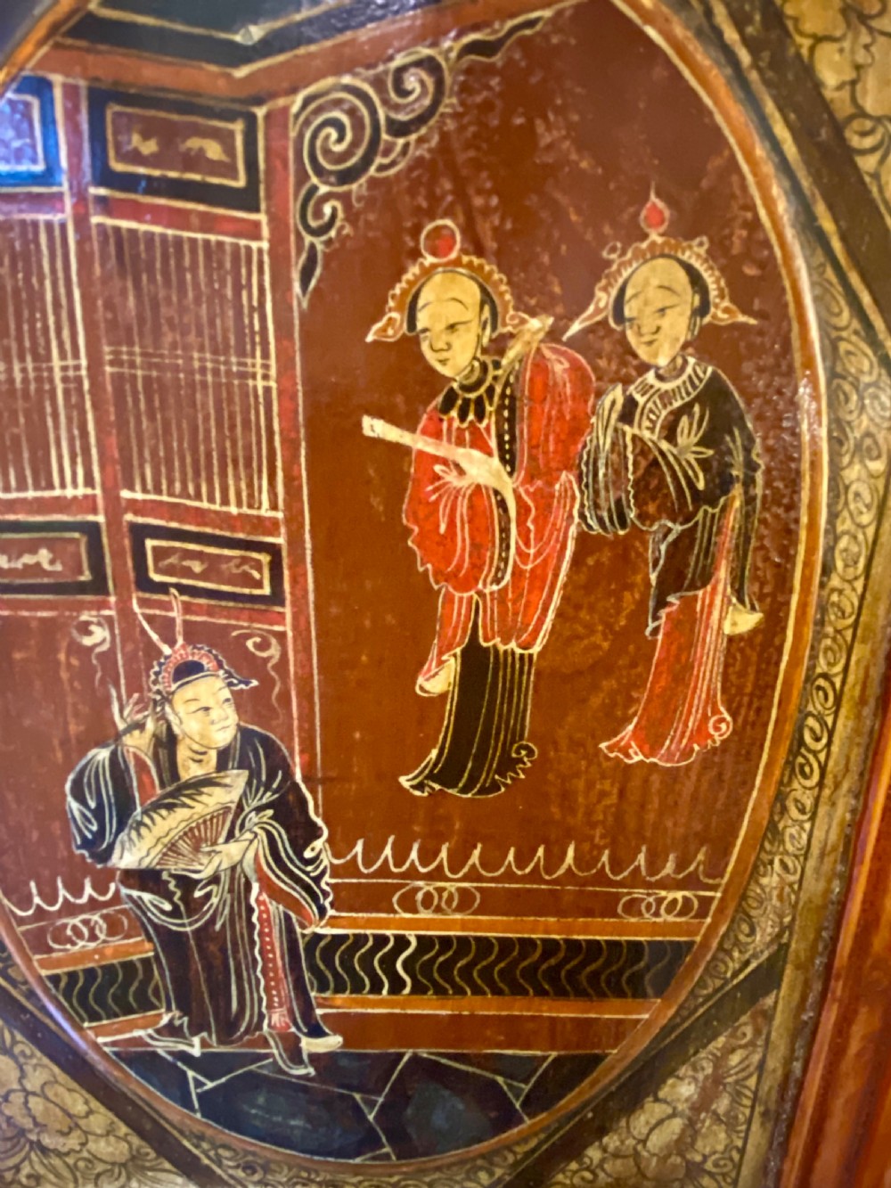 Chinese Painted Wedding Cabinet, Late Qing dynasty View XIII