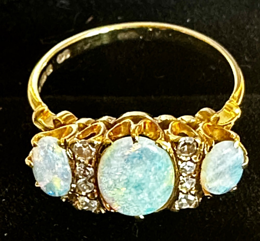 Opal and Diamond Ring , 18ct Gold