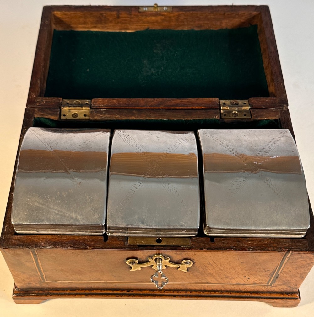 George III Walnut Tea Caddy  View II