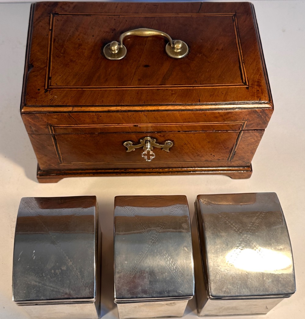 George III Walnut Tea Caddy  View V