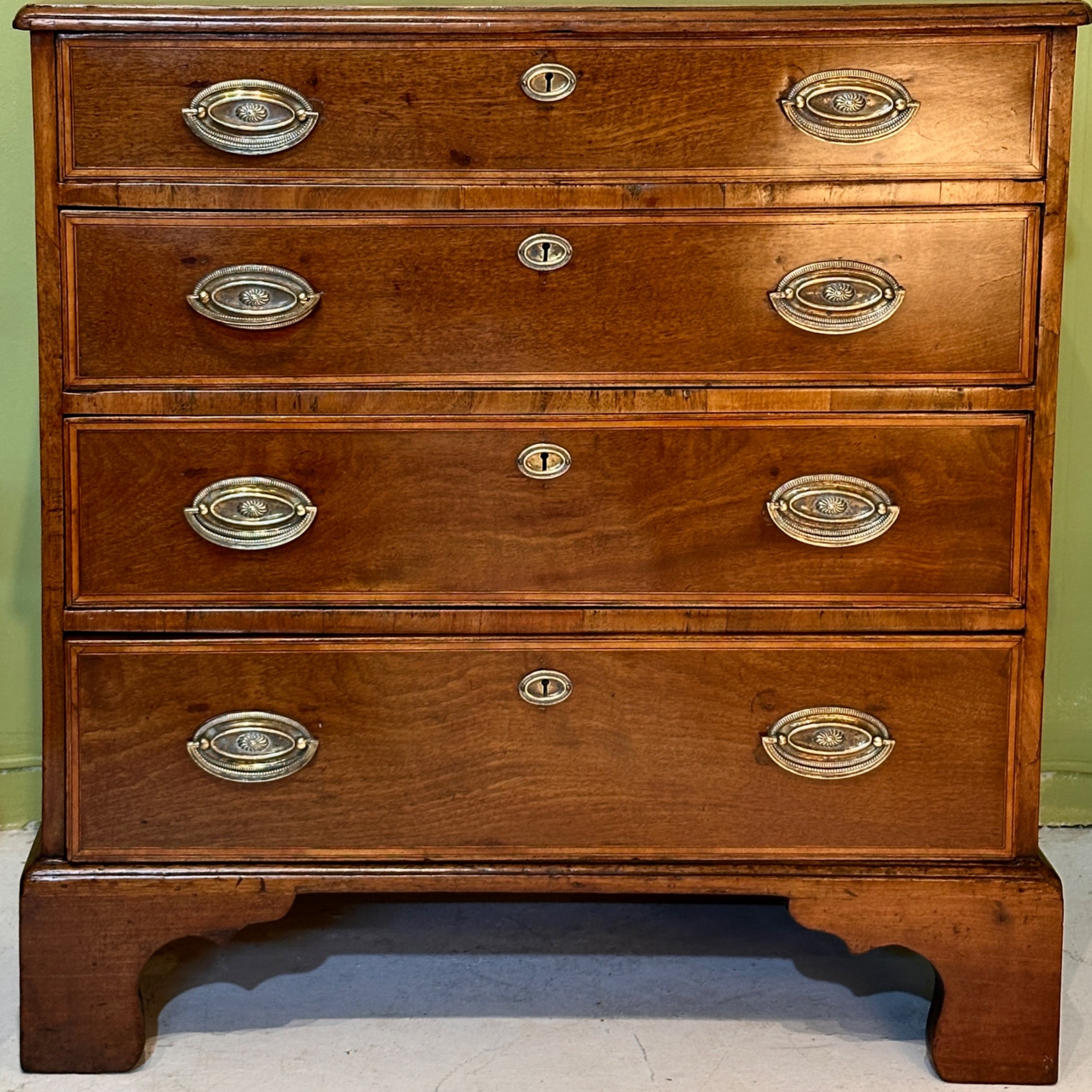 George III Walnut Chest of Drawers.