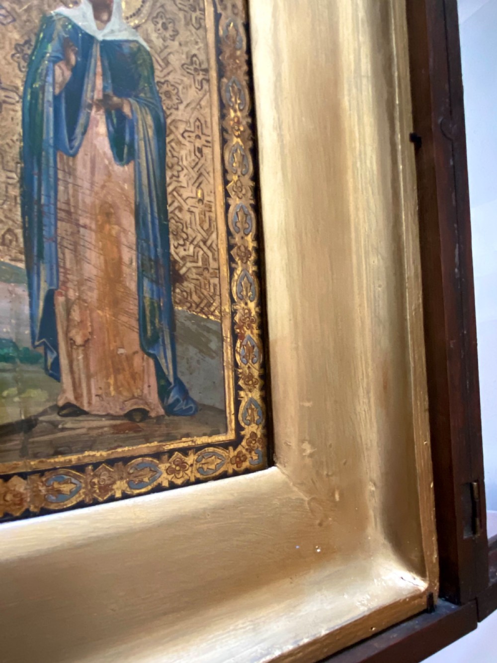 Russian Orthodox Icon depicting Saints  Alexander and  Irina. View VII
