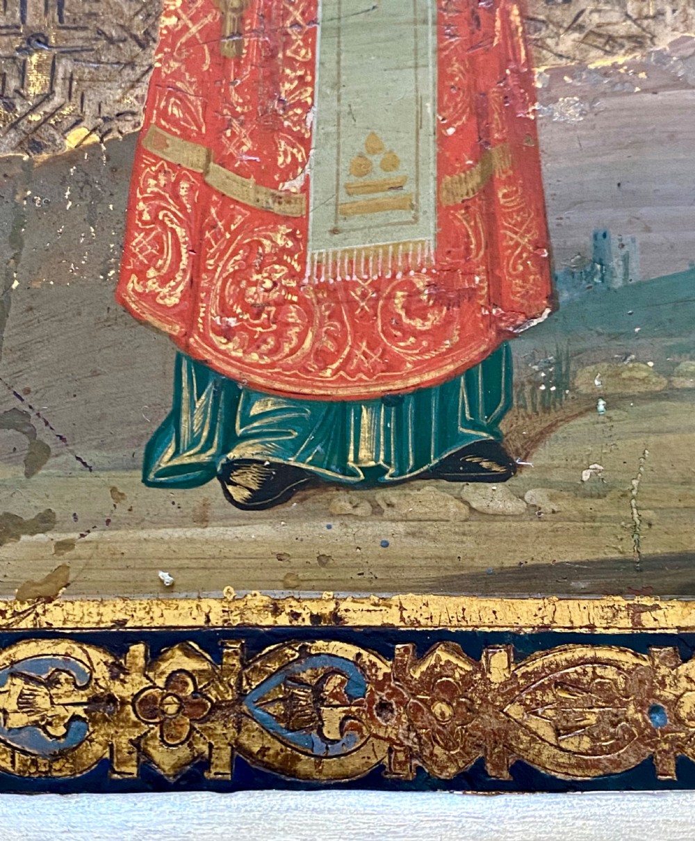 Russian Orthodox Icon depicting Saints  Alexander and  Irina. View XIV