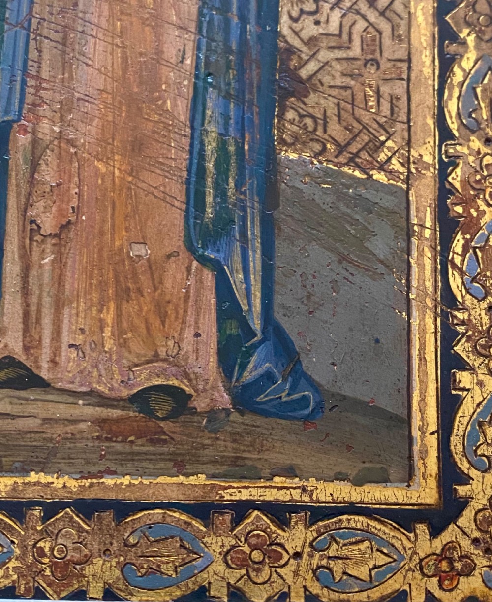 Russian Orthodox Icon depicting Saints  Alexander and  Irina. View XV
