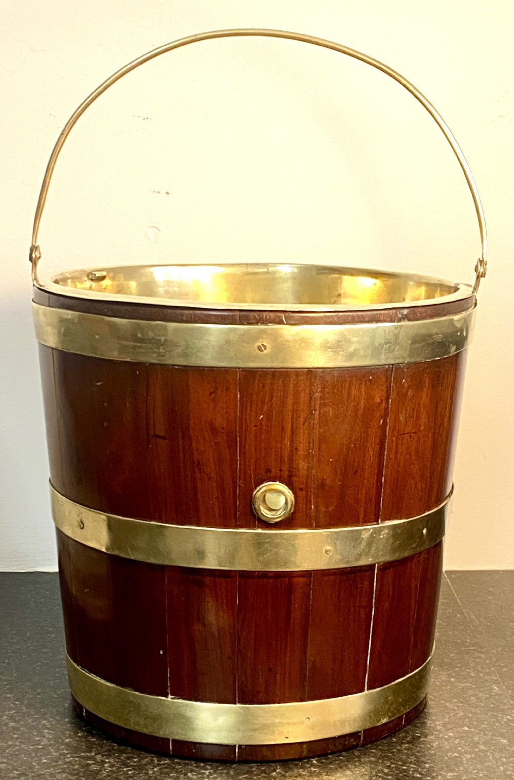 Georgian Irish Peat Bucket with Brass Liner
