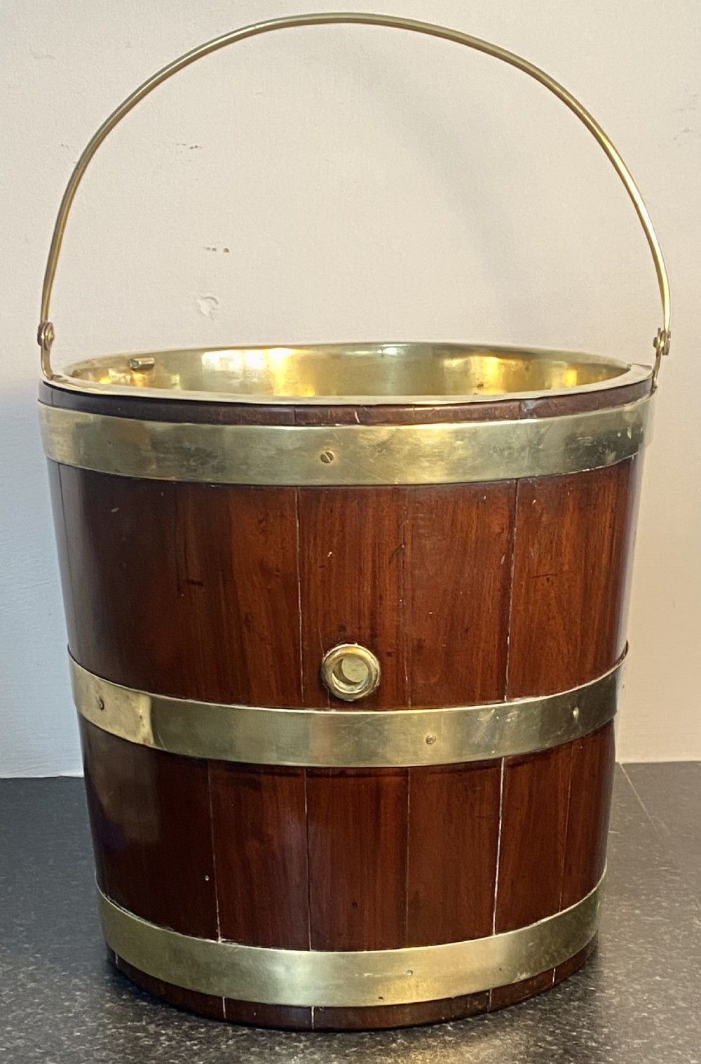 Georgian Irish Peat Bucket with Brass Liner View II