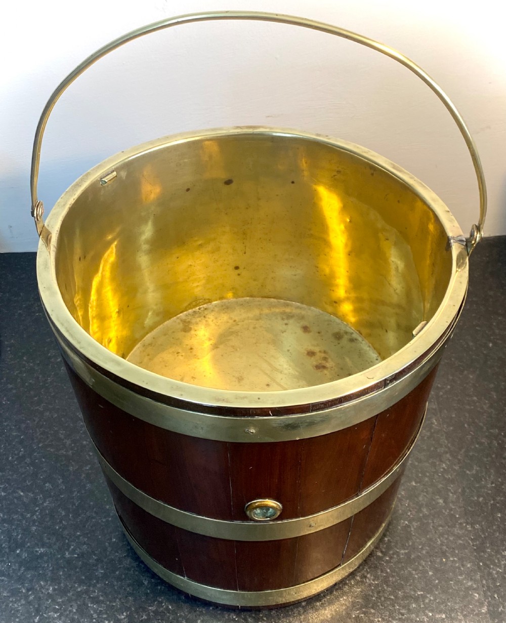Georgian Irish Peat Bucket with Brass Liner View III