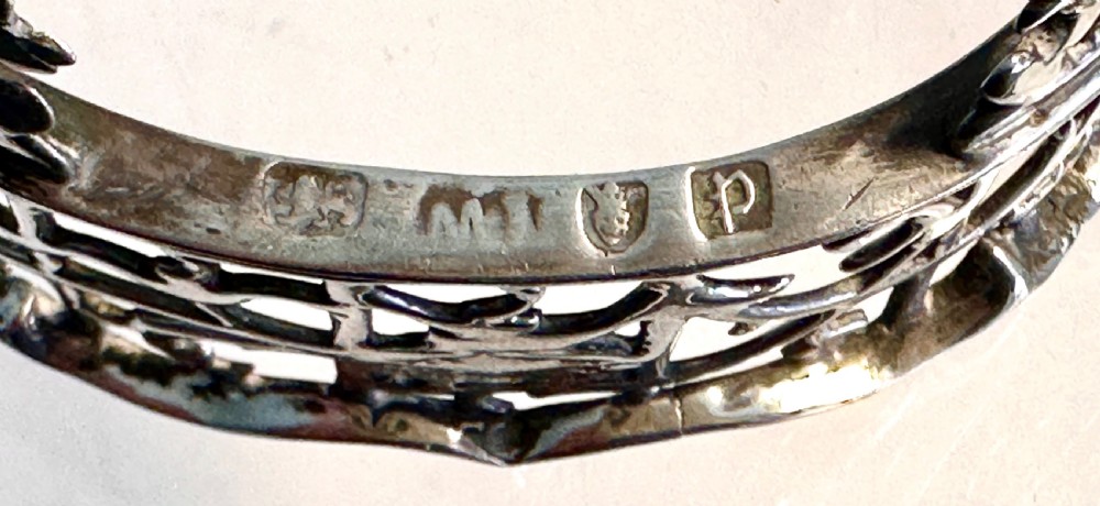 Pair of Georgian Silver Salts with Glass Liners  View VII