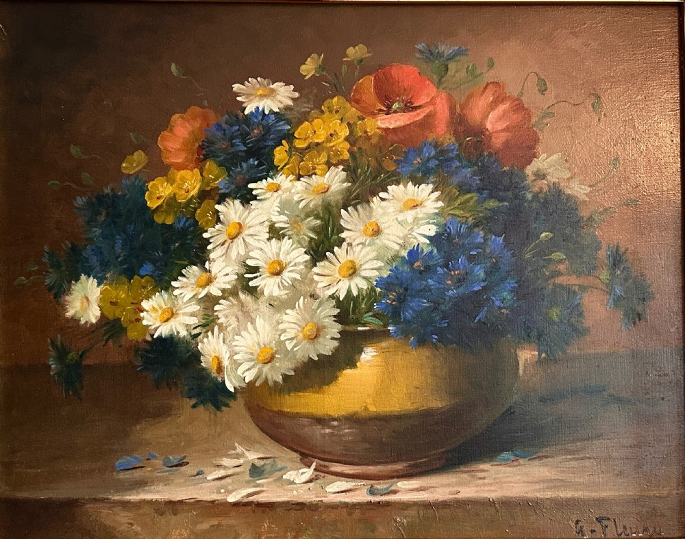 Oil on Canvas Depicting Floral Still Life View II