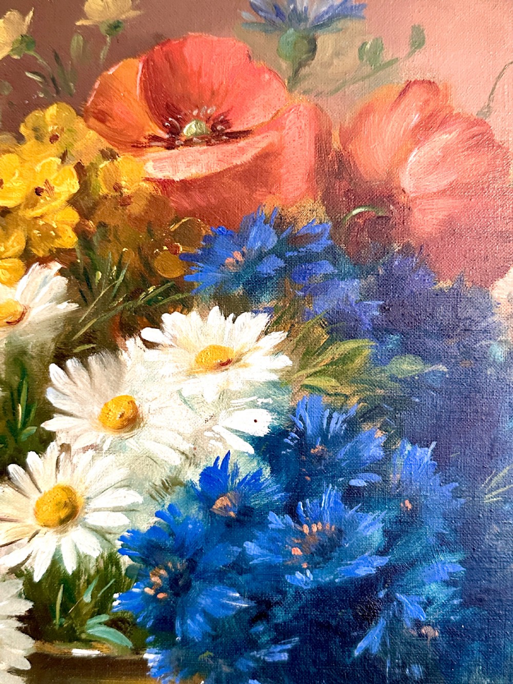Oil on Canvas Depicting Floral Still Life View III