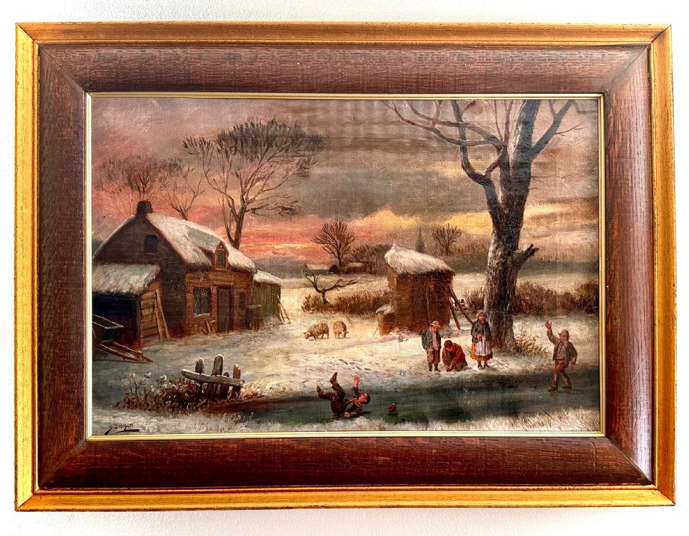 Oil on Canvas by Septimus Dawson (1851-1914) - A Winter Scene.