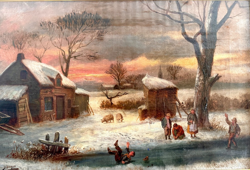 Oil on Canvas by Septimus Dawson (1851-1914) - A Winter Scene. View II