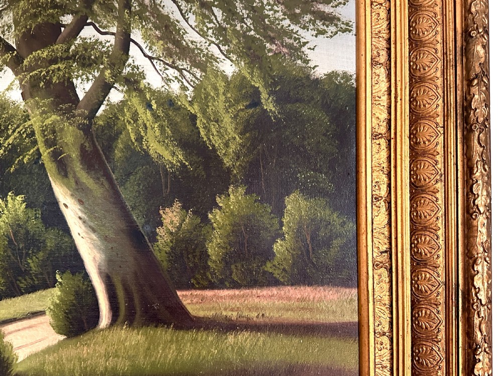 Large Oil on Canvas Depicting  a Park Scene  View IV