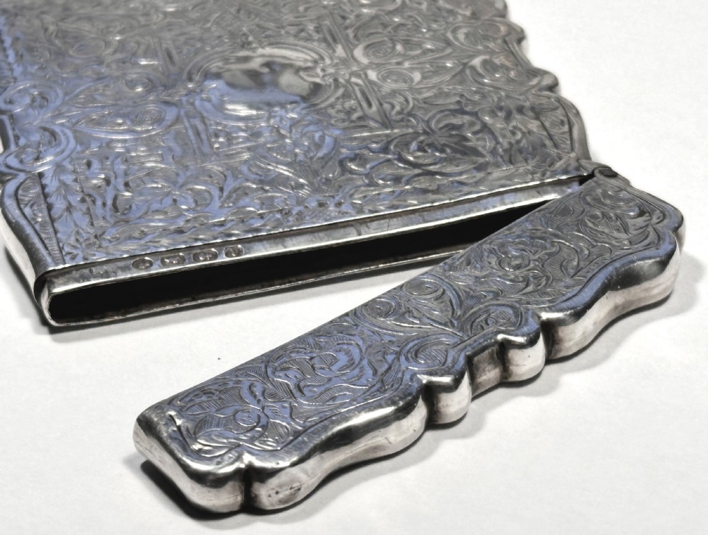 Silver Card Case By Nathaniel Mills. Birmingham 1875. View V