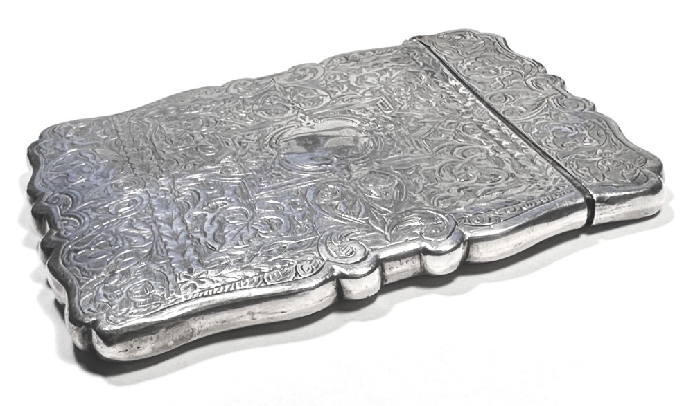 Silver Card Case By Nathaniel Mills. Birmingham 1875. View VIII