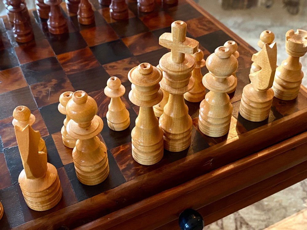 Antique Walnut and Rosewood Chess Set. View VI