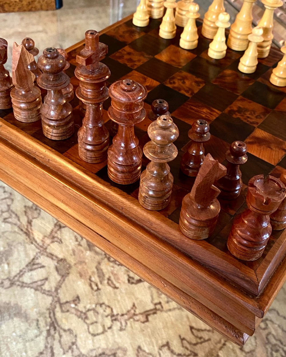 Antique Walnut and Rosewood Chess Set. View VII