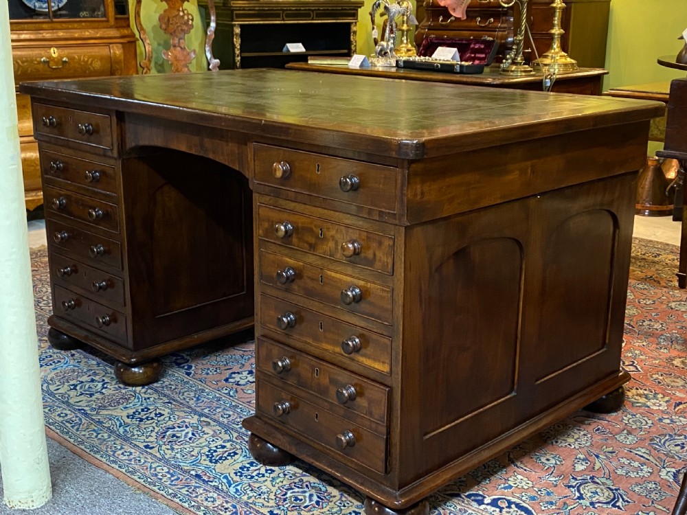 Partners Desk in Mahogany. View II