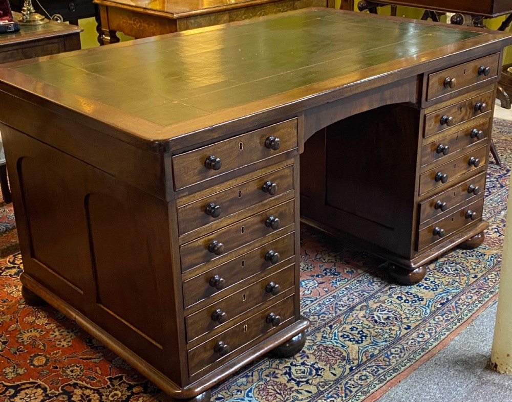 Partners Desk in Mahogany. View III