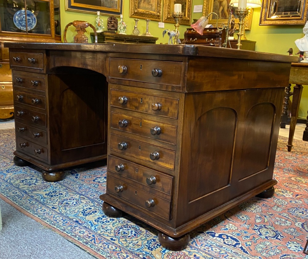 Partners Desk in Mahogany. View X