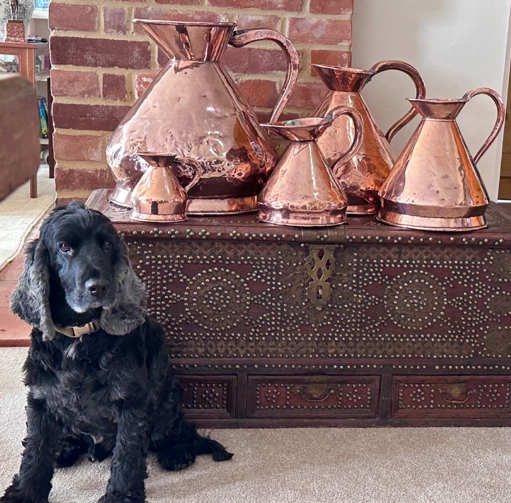 Copper Measuring Jugs of Large Proportion View X