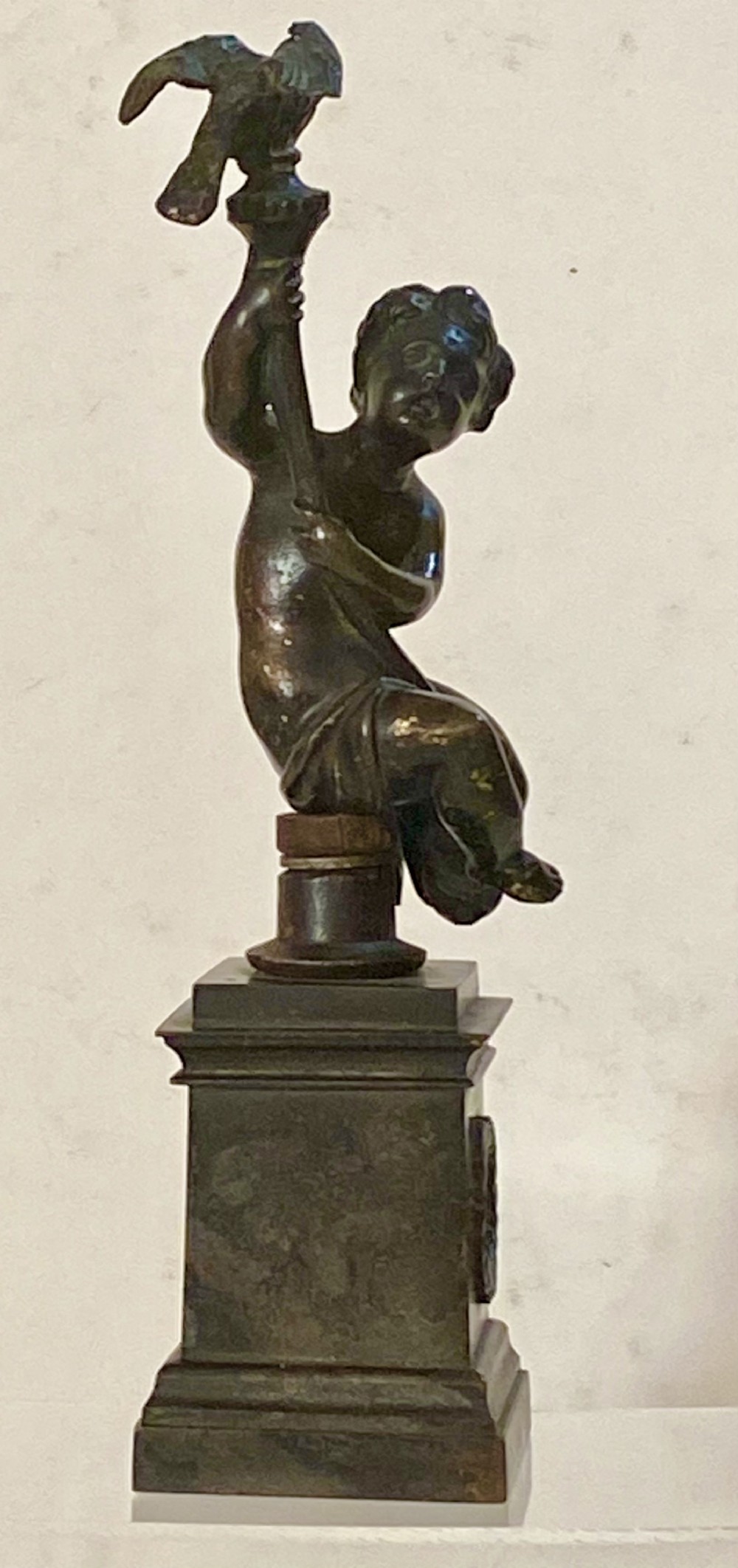Grand Tour 18th Century Bronze Putto on Plinth.