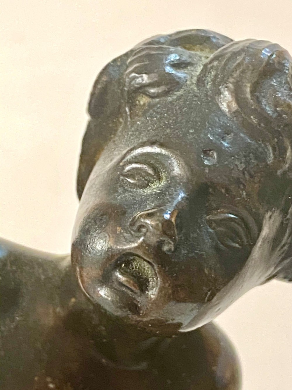Grand Tour 18th Century Bronze Putto on Plinth. View VI