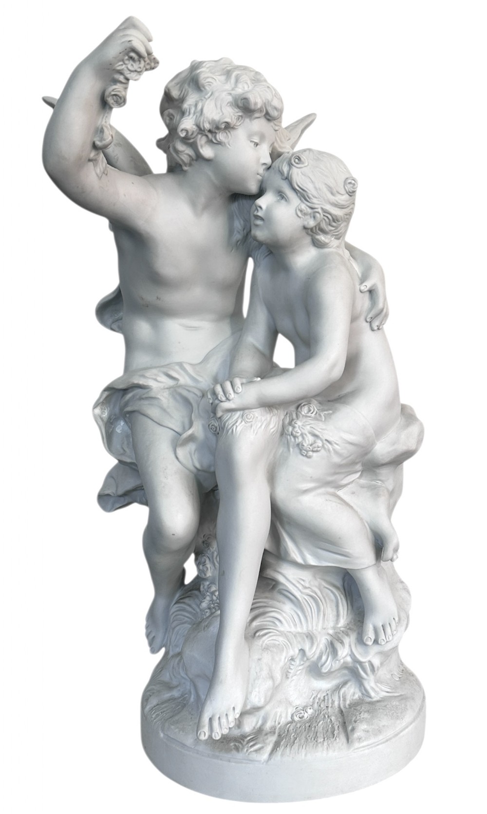 Bisque Porcelain Figure of Cupid and Psyche after Auguste Moreau