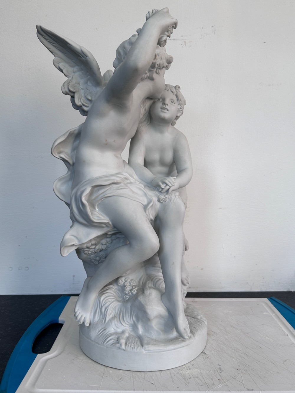 Bisque Porcelain Figure of Cupid and Psyche after Auguste Moreau View II